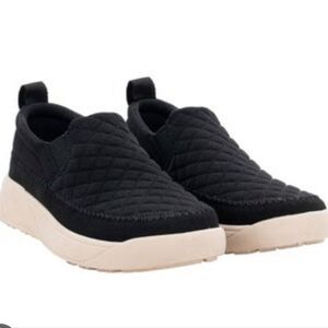 Elegant Black Quilted Slip-On Sneakers for Women
